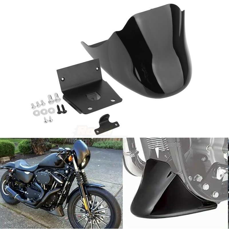 YJ High Quality Motorcycle Front Bottom Spoiler Mudguard Air Dam Chin Fairing For Harley Sportster XL Iron 883 1200 Matt