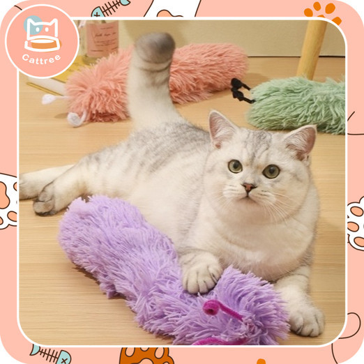 หนอนกัดเล่น หยอนยักษ์ ที่กัดสัตว์เลี้ยง มีกลิ่นcatnip ของเล่นแมว catnip