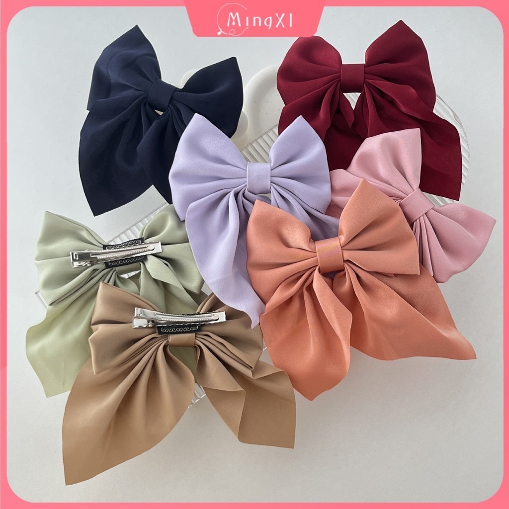 สีทึบผ ้ าโบว ์ ผมคลิปผู ้ หญิงแฟชั ่ นอเนกประสงค ์ ฤดูใบไม ้ ผลิ Hairpin อุปกรณ ์ เสริมผม