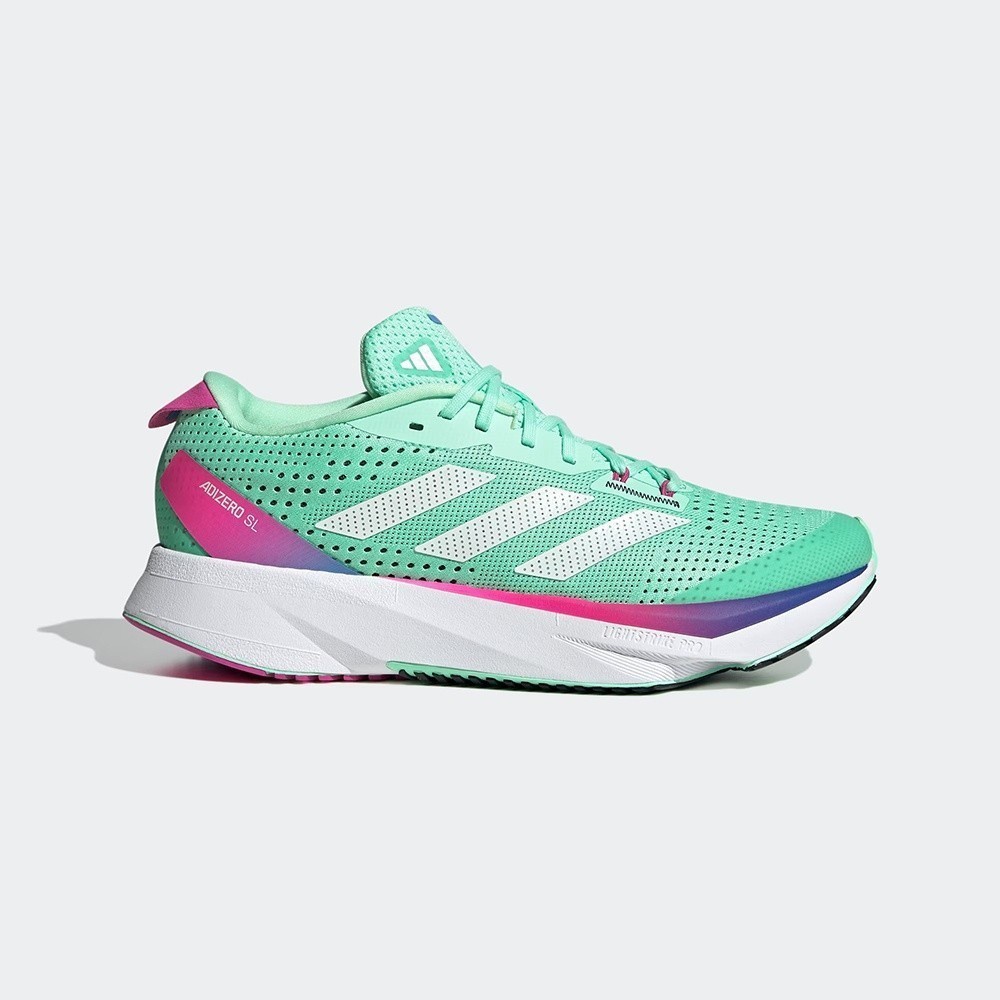 Adidas adizero sl Women 's and men Casual Sports Marathon Running Shoes สีเขียว