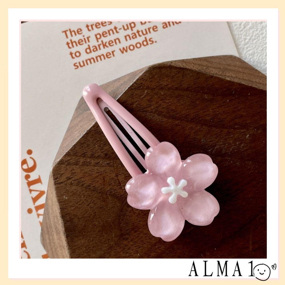 Alma Sakura Hair Clips, ดอกไม ้ หวาน BB Clip, น ่ ารักครีมอะนิเมะสีชมพู Y2k Bangs คลิปของขวัญ