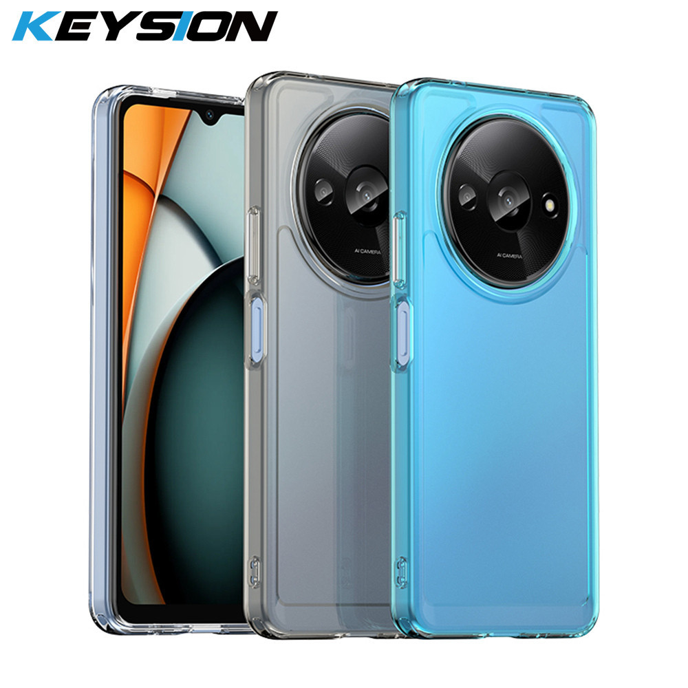 Keysion เคสกันกระแทกโปร ่ งใสสําหรับ Redmi A3 Soft TPU ซิลิโคนใสโทรศัพท ์ ฝาหลังสําหรับ Xiaomi POCO C61