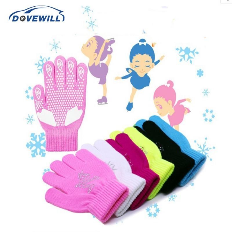 [Dovewill] เด็กผู้หญิงและเด็กผู้ชาย Skating s Thermal Knit พร้อม Rhinestone ใสและ