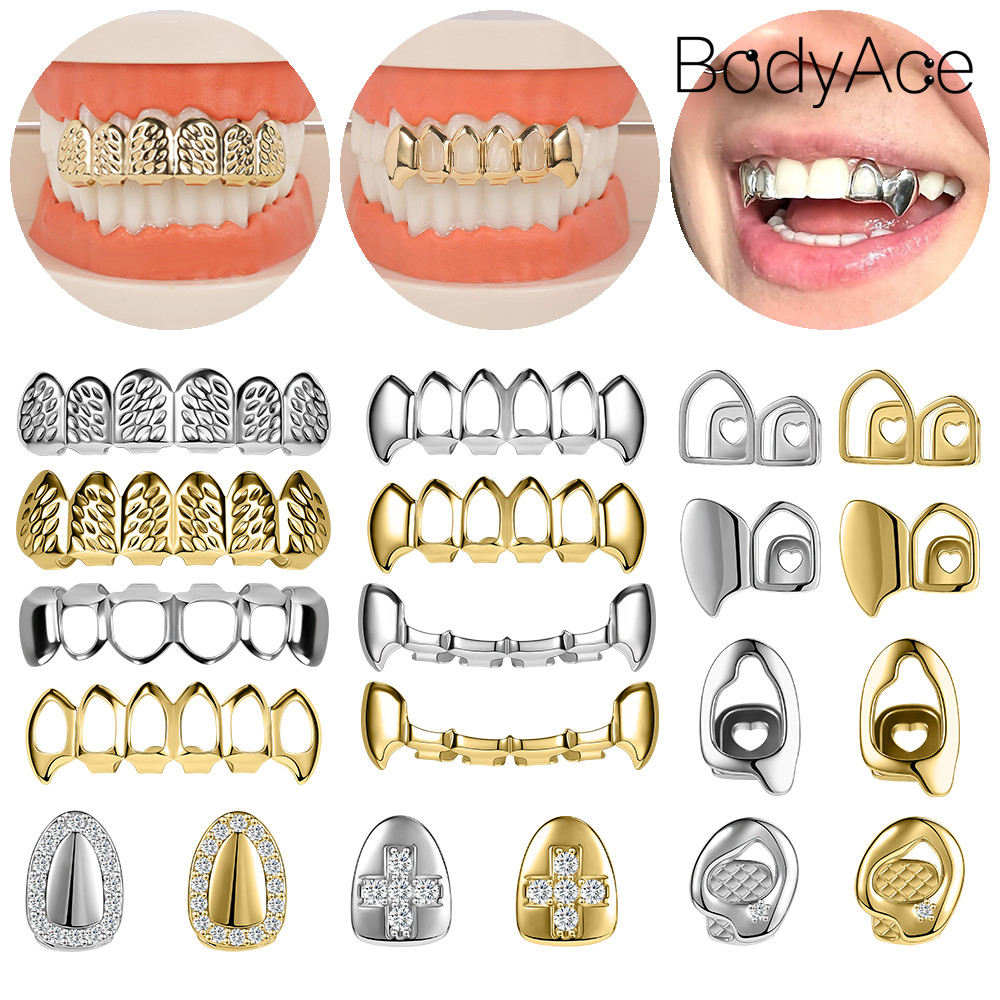Bodyace Rapper ฟันหมวกขัดฟัน Grillz 1PC คริสตัลด ้ านล ่ าง Grillz สําหรับฟัน Hip Hop Star รูปร ่ างฟันเครื ่ องประดับ