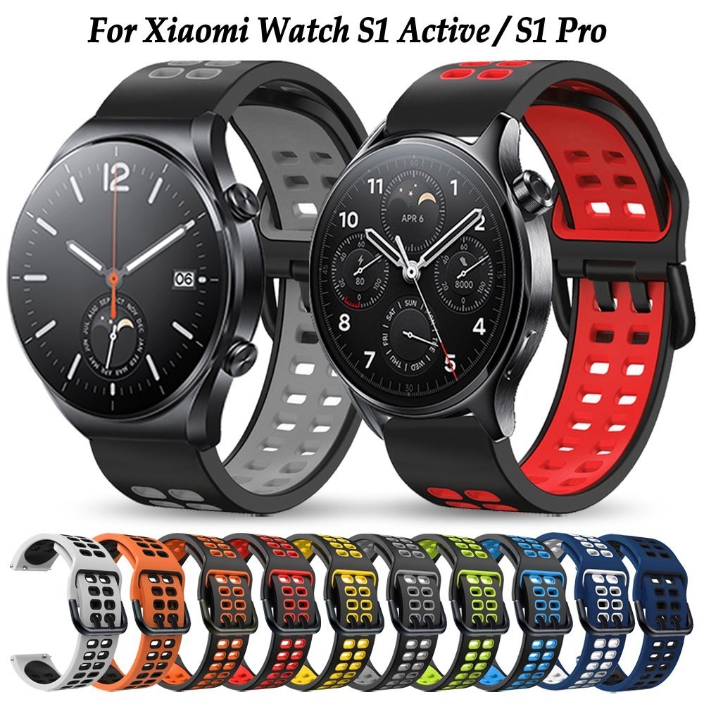 สําหรับ Xiaomi S1 Active/S1 Pro 22/20 มม.กีฬาสายรัดข้อมือซิลิโคนสําหรับ Mi S2 42 มม.46 มม.สี 2/S3 สายนาฬิกาสร้อยข้อมือเข็มขัด