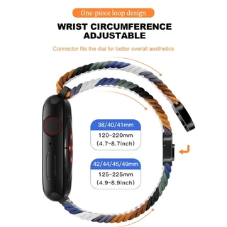 ไนลอนทอหลายสีสําหรับ Apple watch Ultra 44/40/49/45/41/42/38/45mm i-watch Series Ultra2/Ultra/87/6/5/6/5/4/3