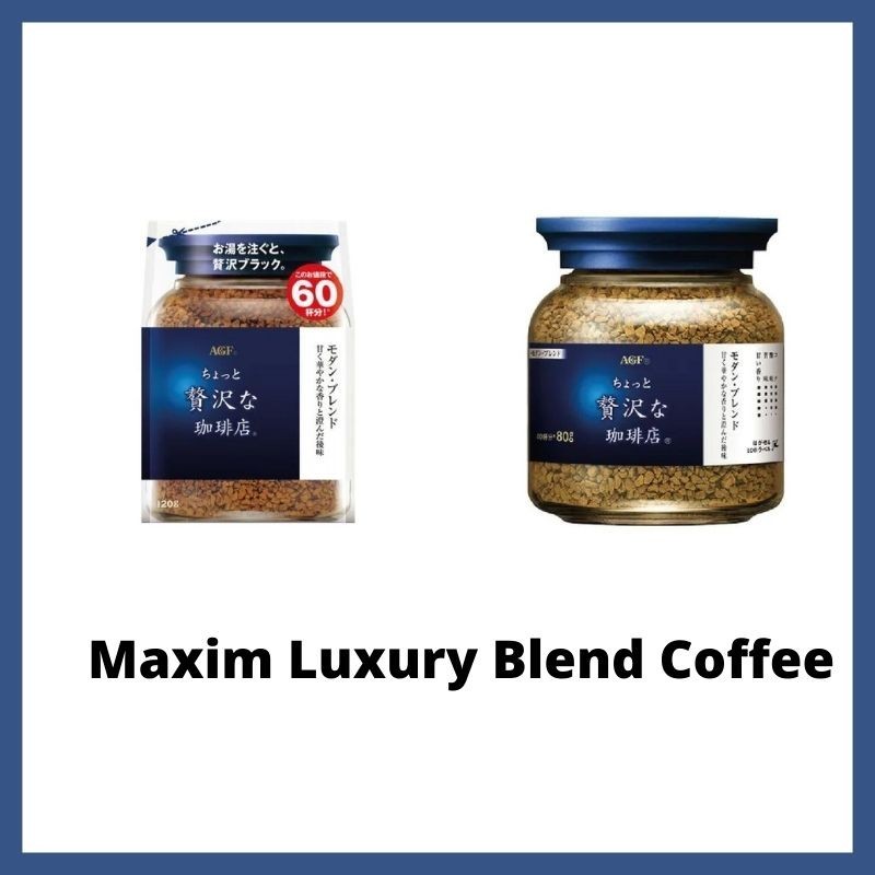 Maxim Luxury Blend Coffee กาแฟคั่วบดแท้ สีน้ำเงินขาว