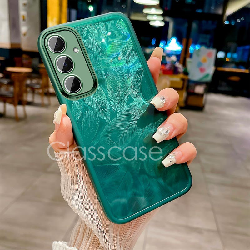 SAMSUNG ปลอกสําหรับsamsung Galaxy A06 A06s A16 A26 A36 A56 06 A 06s 16 26 A 36 56 2024 น่ารักสาวFeatherกรณีTPU Slimซิลิโคนนุ่มGlitter Bling ShockProofเคสโทรศัพท์ฝาครอบ