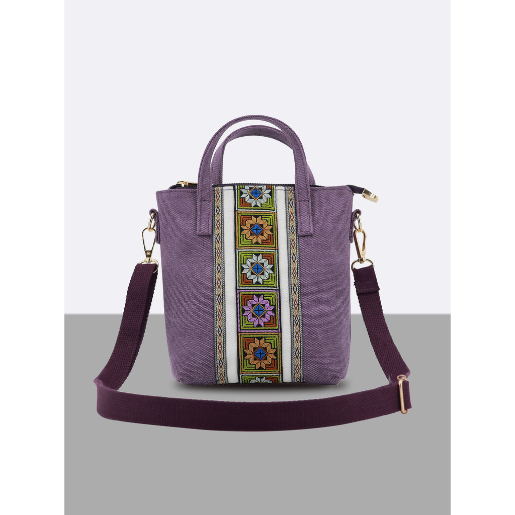 New Simple Embroidery Crossbody Bag WomeninsCanvas Bag Phone Holder Small Handbag/pb/