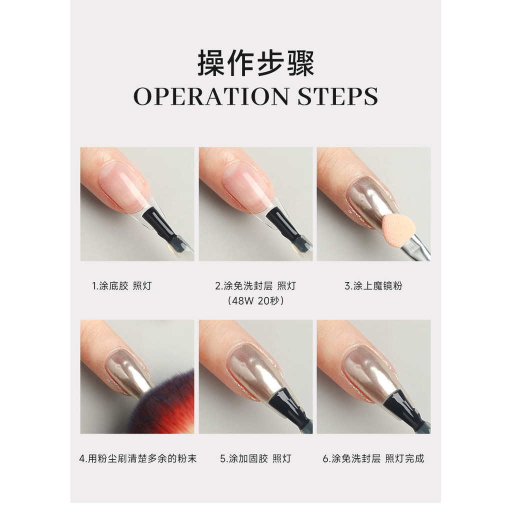 การเสริมเล็บออโรรากระจกวิเศษผง ผู้สมัคร สองหัวฟองน้ําติดแปรงอายแชโดว์ทิ้งแต่งหน้าจมูกเงาติดเครื่องมือขายส่ง - รูปที่ 5