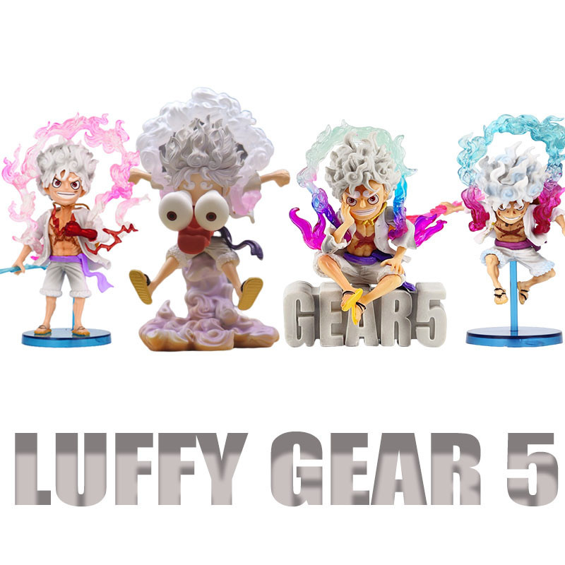 Action Figure One Piece Luffy Gear 5 Sun God Ni Ka Luffy รูปรูปปั ้ นของเล ่ นตุ ๊ กตา