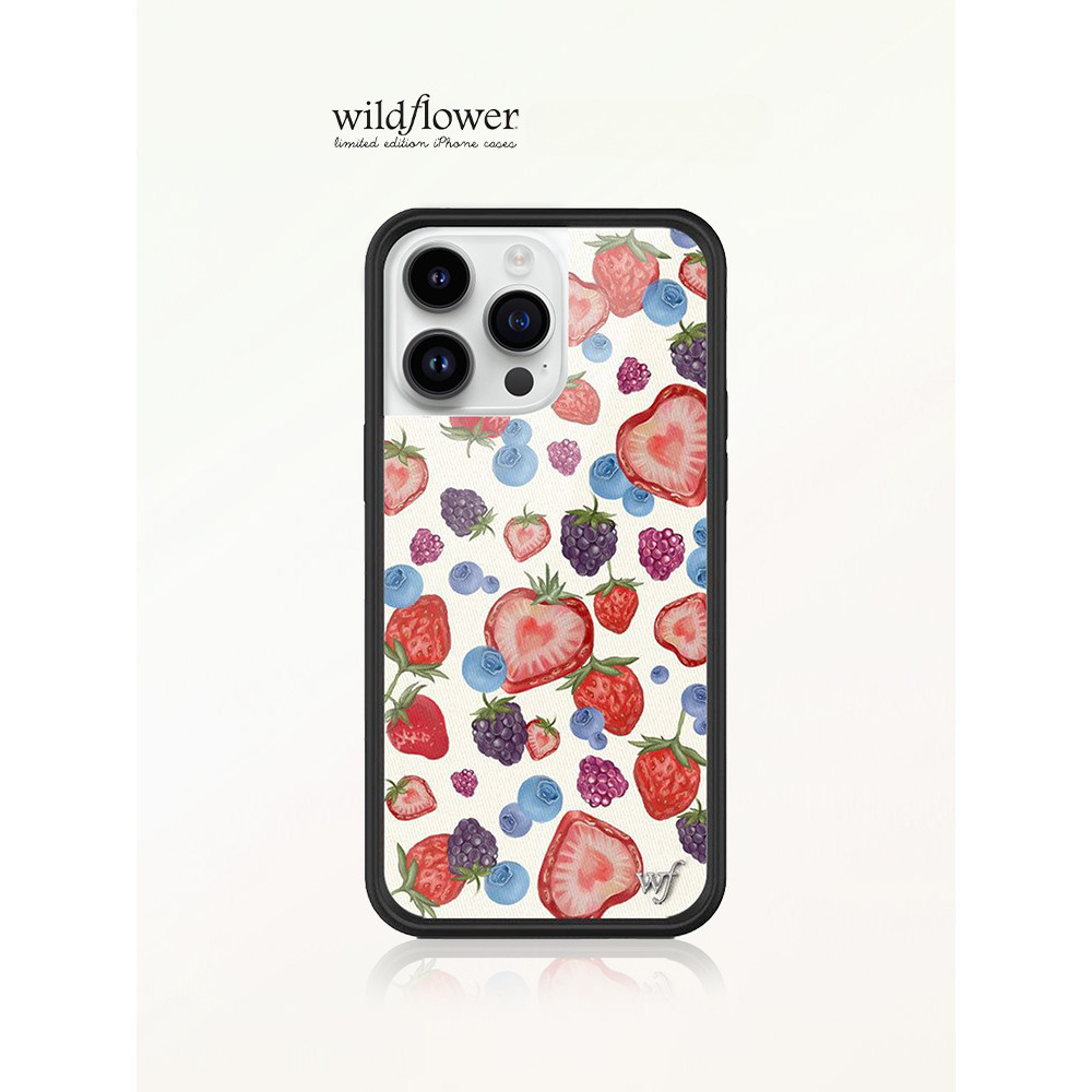Wildflower ผลไม ้ ทาร ์ ตสําหรับiPhone 15 14 13 12 Pro Max Hard WFปลอกซิลิโคนAnti-FallingกันกระแทกปกหลังสําหรับiPhone 14 15 Plus