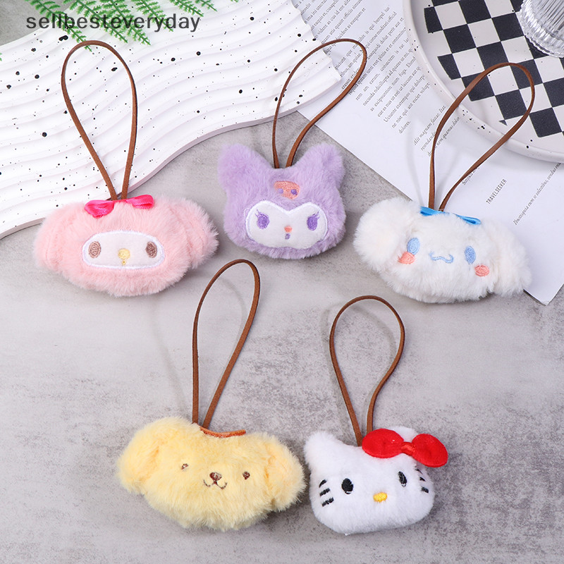 Seth Plush Sanrio ชื่อสติกเกอร์จี้การ์ตูน Hello Kitty Kuromi Melody ตุ๊กตา Anti-lost Mark กระเป๋าเดินทางแท็ก Lanyard กระเป๋าตกแต่ง Vary