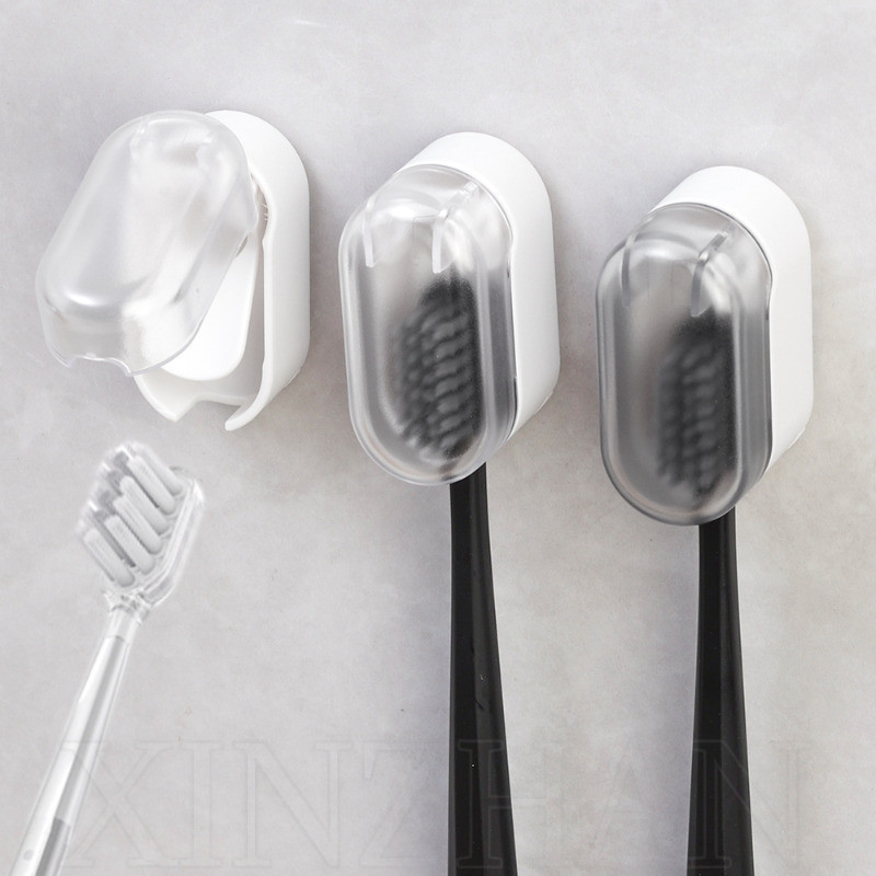 กล่องแปรงสีฟันกันน้ํากันฝุ่น-ที่วางแปรงสีฟันแบบพลิกอัตโนมัติแบบติดผนัง-ชั้นเก็บแปรงสีฟันแบบไม่มีหมัดมัลติฟังก์ชั่น-อุปกรณ์ห้องน้ํา