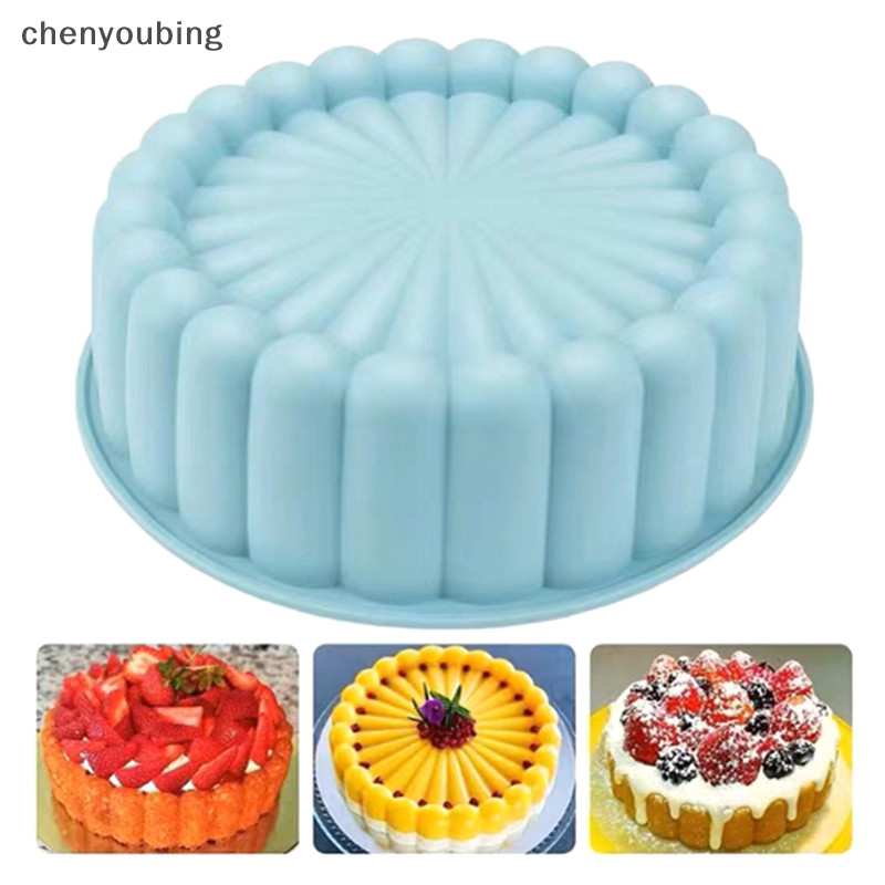 [chenyoubing] ถาดอบกลมซิลิโคน Charlotte เค้กถาดอบฟองน้ํา Flan แม่พิมพ์ Shortcake ถาดอบครัวซิลิโคน Mould [TH]