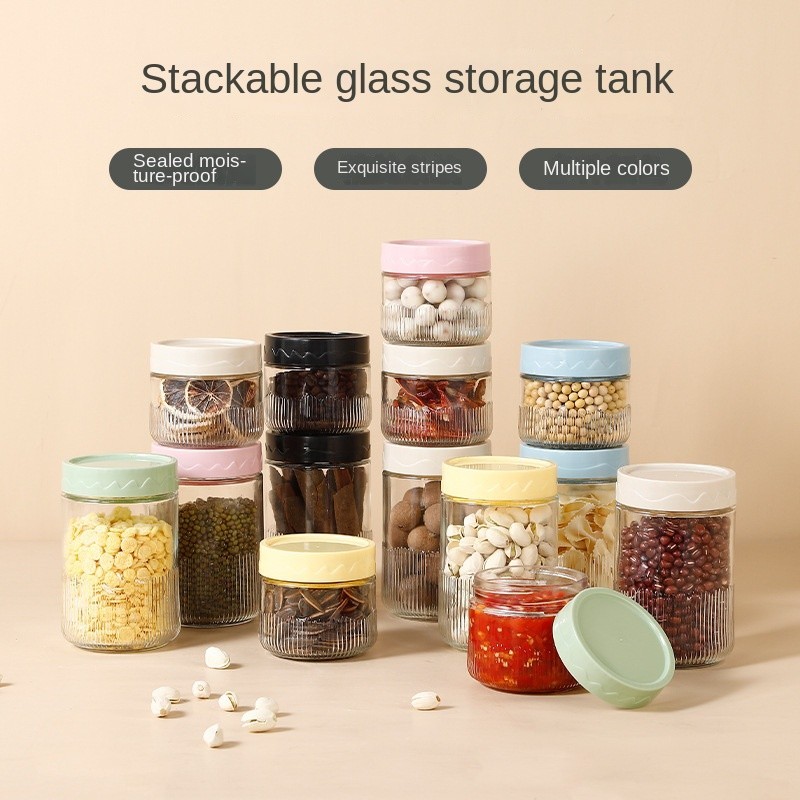 กล ่ องเก ็ บแก ้ วปิดผนึก Jar ทั ้ ง Grain เกรดอาหาร Jar ชากาแฟ Bean Storage Jar Storage