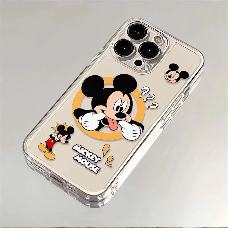 Mickey Mouse Mickey Minnie โทรศัพท์มือถือสําหรับ IPhone 11 15 14 13 Pro Max 12/8se 7 Plus XS ซิลิโคนวัสดุกันน้ําและกันกระแทกใหม่