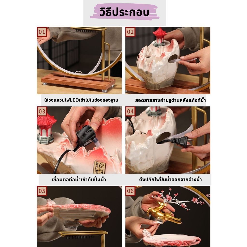 Takionโคมไฟน้ำตกแมวกวัก เสริมฮวงจุ้ย แมวกวักเรียกทรัพย์ เสริมศิริมงคล ตั้งบนโต๊ะทำงาน เงินทองไหลมา - รูปที่ 7