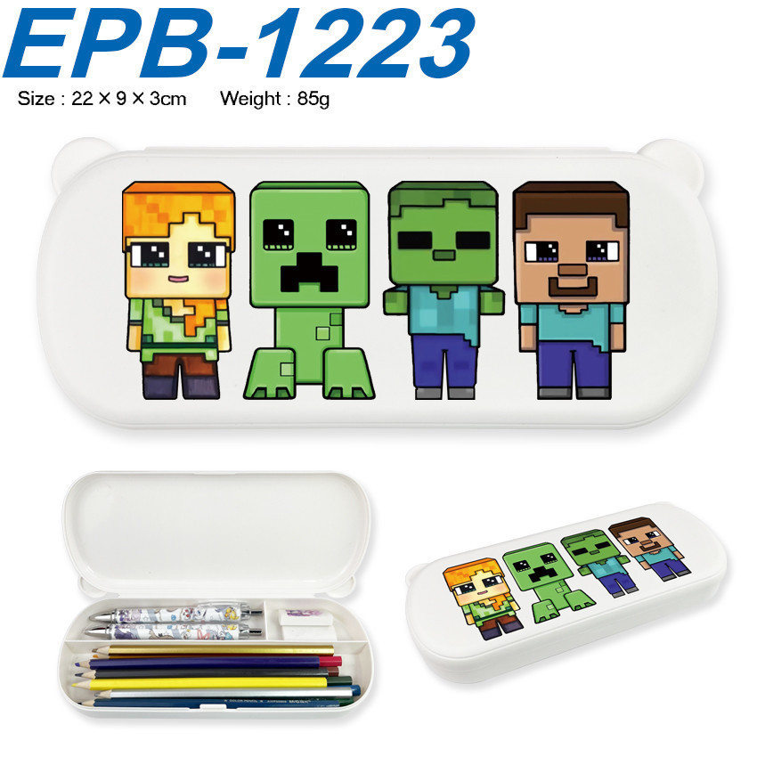 Minecraft น ่ ารักการ ์ ตูนหูรูปแบบขนาดใหญ ่ ความจุนักเรียนกล ่ องเก ็ บเด ็ กกล ่ องดินสอสี ่ เหลี ่ ยม