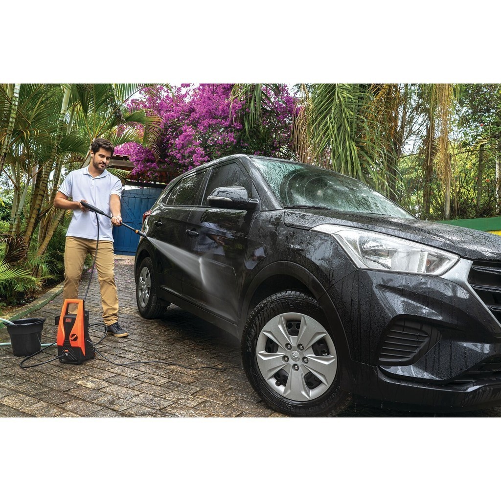 AJuShop BLACK+DECKER เครื่องฉีดน้ำแรงดันสูง 100 บาร์ 1300W รุ่น PW1450TD-B1 **ถูกมาก