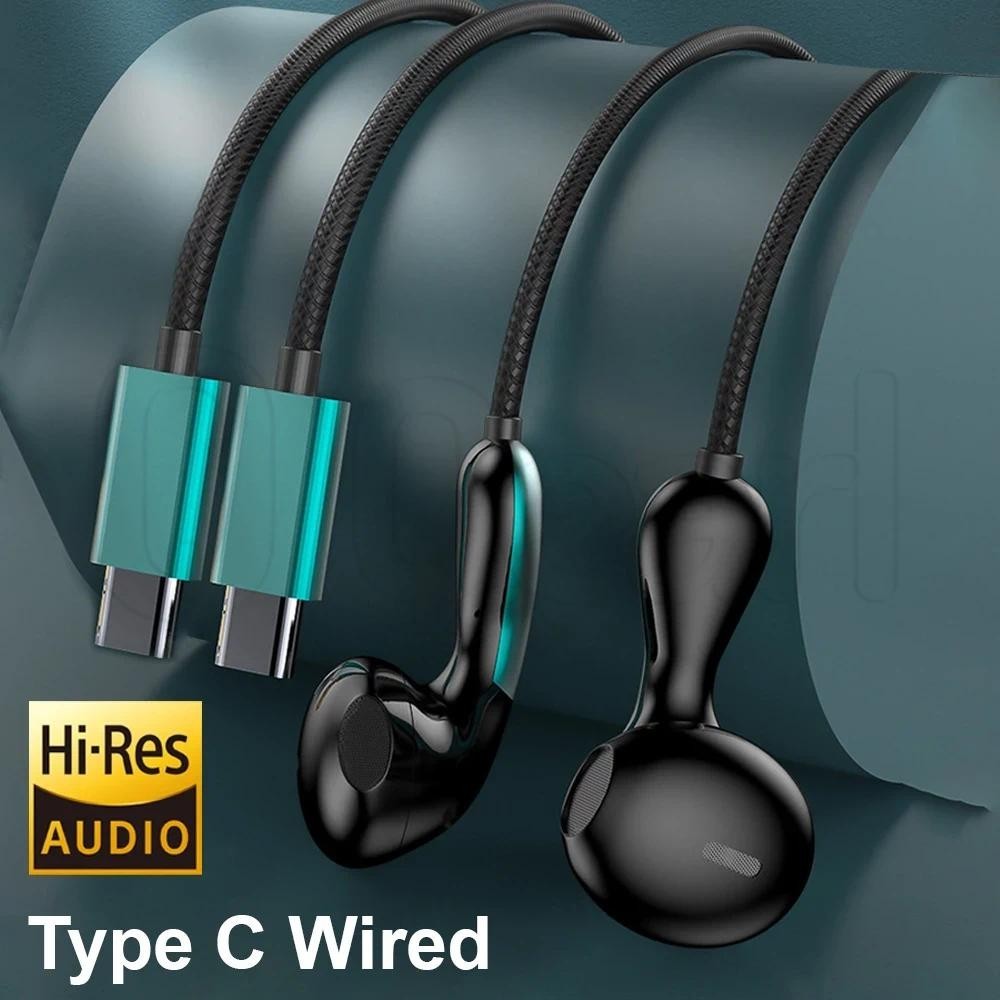 [ดี] หูฟังแบบมีสาย Type c - ชุดหูฟังอินเทอร์เฟซ Type-c พร้อมสาย - หูฟังเพลงกีฬา - สไตล์ Waterdrop - สําหรับแท็บเล็ตพีซี Android - ความไวสูง - แฟชั่นสากล
