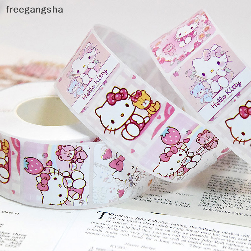 [FREG] 500 ชิ้น/ม้วนน่ารัก Cinnamoroll My Melody Kuromi รางวัลสติกเกอร์นักเรียนคู่มือของขวัญสติกเกอร์ตกแต่ง FDH