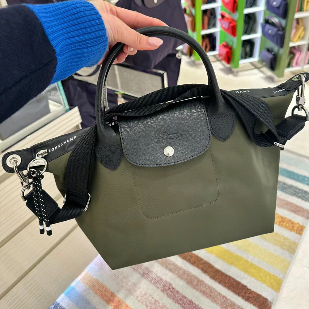 พร้อมสต็อก แท้ 100% Longchamp 1512/1515/1500 HSR Le Pliage Energy เป็นมิตรกับสิ่งแวดล้อม series ผู้หญิงขนาดเล็ก /ใหญ่/มินิกระเป๋าถือรีไซเคิลผ้าใบ tote กระเป๋าสลิง