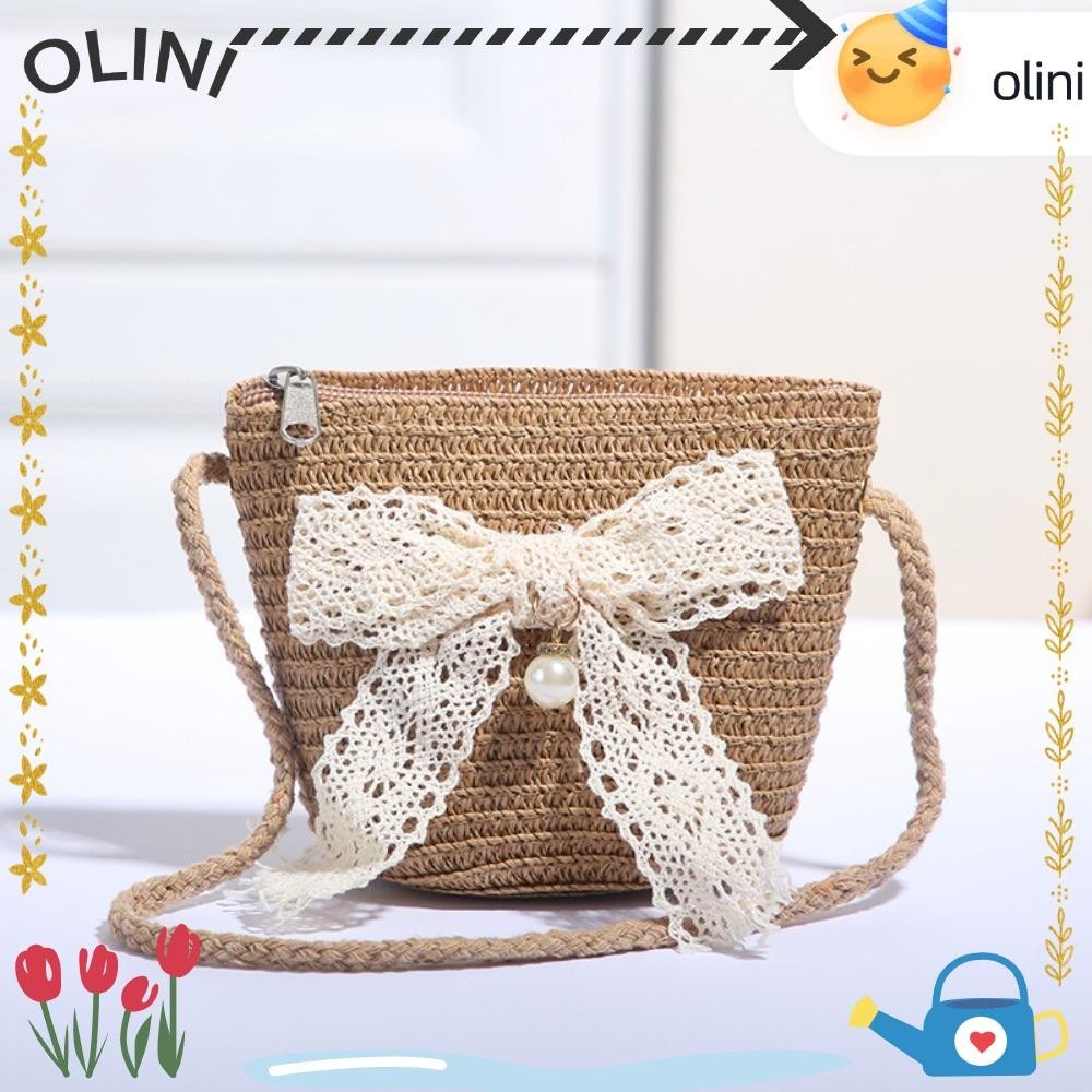 Olini กระเป๋าชายหาด, กระเป๋าสานฟางย้อนยุคอินเทรนด์, กระเป๋าถือลําลองขายร้อน Lady