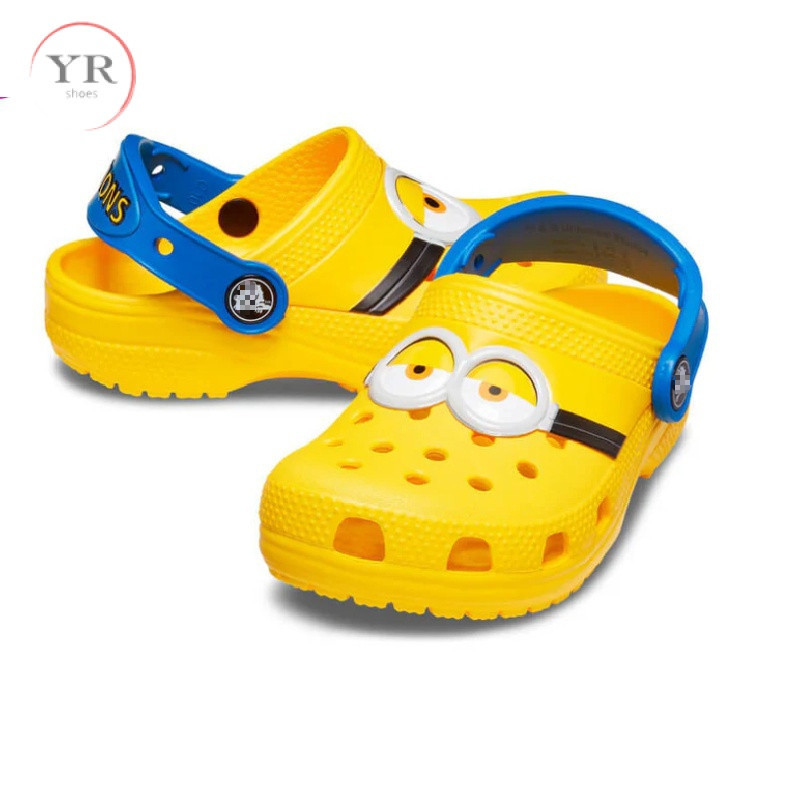 รองเท้า crocs เด็ก MINIONS CLOG รองเท้าแตะ กันลื่น น้ําหนักเบา เหมาะกับเดินชายหาด สําหรับเด็ก