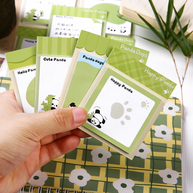 30 แผ ่ นการ ์ ตูนแพนด ้ ารูปแบบ Sticky Notes นักเรียนแบบพกพา Mini Memo Pad