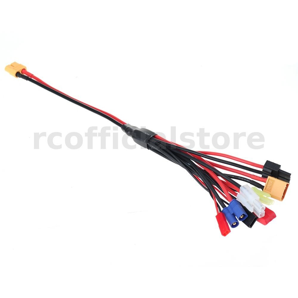 8 in 1 XT60 Plug to XT60/T/JST/EC3/TRX/TAMIYA/FUTABA/MINI TAMIYA Plug Charger Adapter Cable สําหรับ 