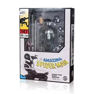 CT Mafex 147 Venom Spiderman Action Figure Model ของเล่น 1/12 คุณภาพสูงสีดํา Spiderman Symbiotic Body Figures