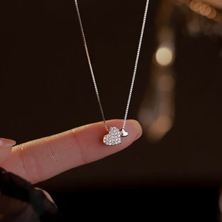 925 เงินเพทายรักสร ้ อยคอผู ้ หญิงคุณภาพสูง Clavicle Chain อุปกรณ ์ เสริมของขวัญขายส ่ ง