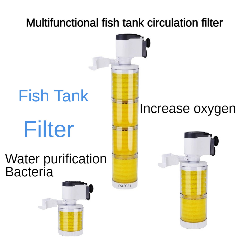 กรองตู้ปลา ปั๊มออกซิเจนสามในหนึ่งเดียว Submersible Purification Aquarium ภายใน F