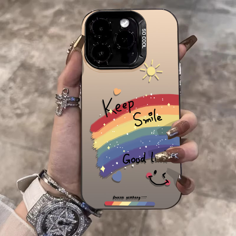 เคสไอโฟน16 15 14 13 12 11 Pro Max Case keep smile good luck กันกระแทก hard Compatible เคส iphone 11,12,13,14,15 Pro Max,X/XS, XR,7 +,8Plus