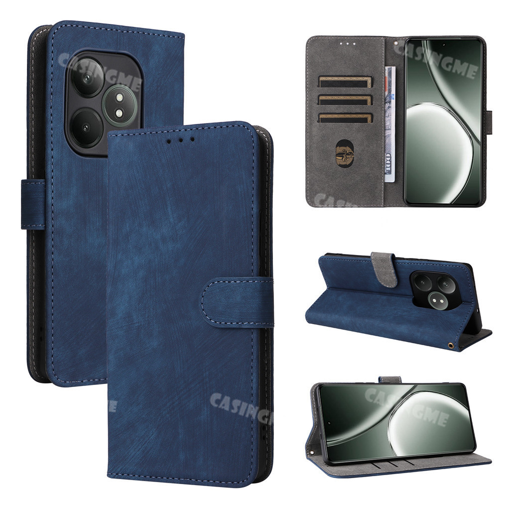 Realme GT6 2024 Flip Matte หนังสําหรับ Realme GT Neo 6 6GT GT6 RealmeGT6 Neo6 SE 6T 4G 5G 2024 เคสโทรศัพท์กระเป๋าสตางค์หนัง PU ปลอกกันกระแทกฝาหลัง