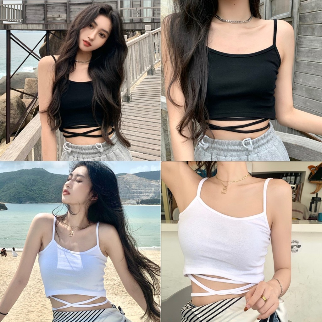 Anne เสื้อกล้ามผู้หญิง ดีเทลสายผูกเอง 3สี เข้ารูป ครอปกล้าม ราคาถูก #CC-33