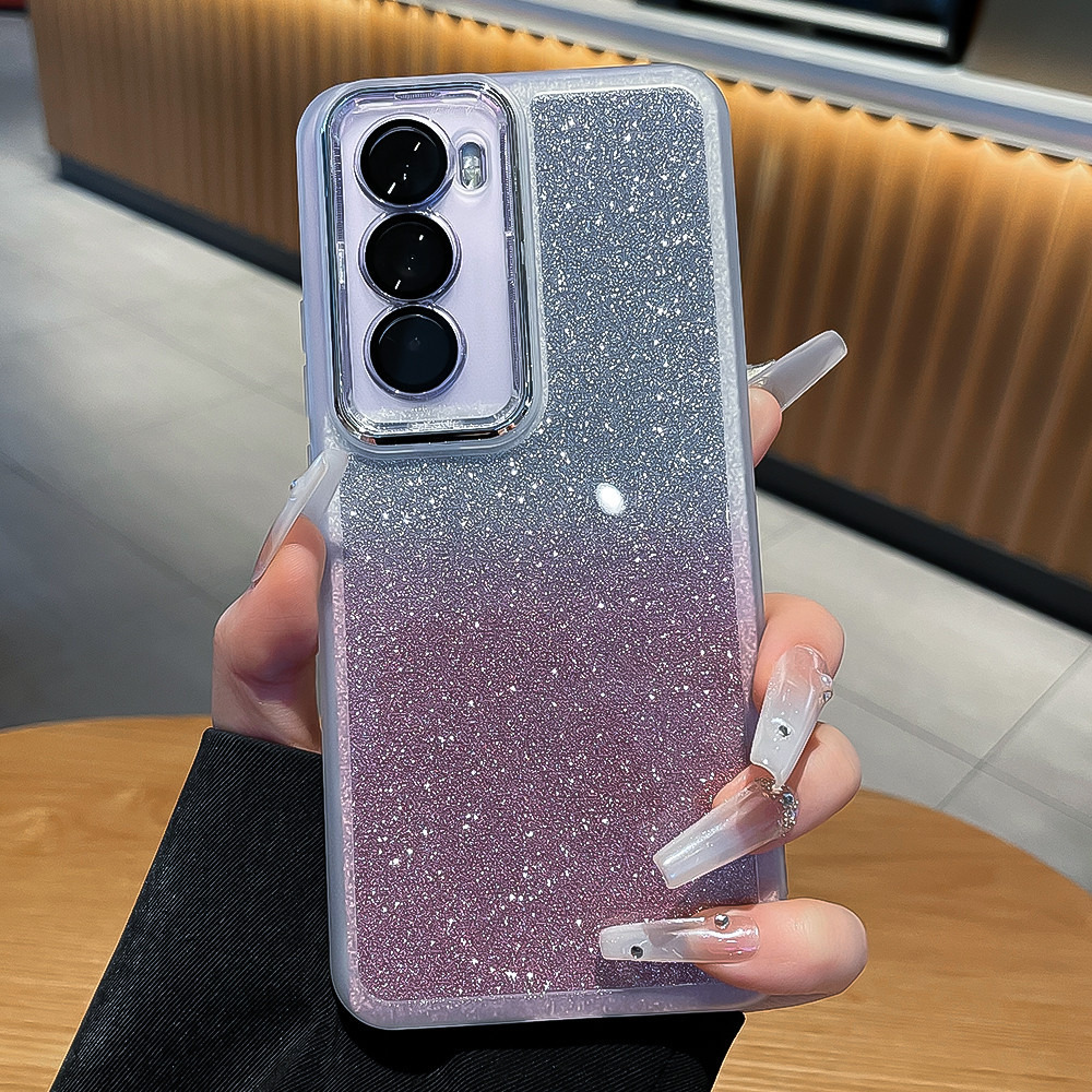 เคสโทรศัพท์สําหรับ OPPO Reno 12 Pro Reno12 Bling Starry Glitter ป้องกันกล้องเต็มรูปแบบซิลิโคนนุ่มสําหรับ Reno12pro 12pro