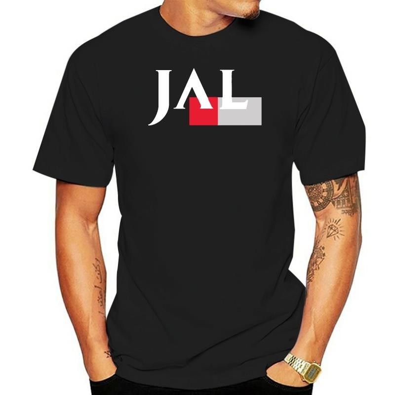 JAL Japan Airlines 1989 Logo Black Men T Shirt