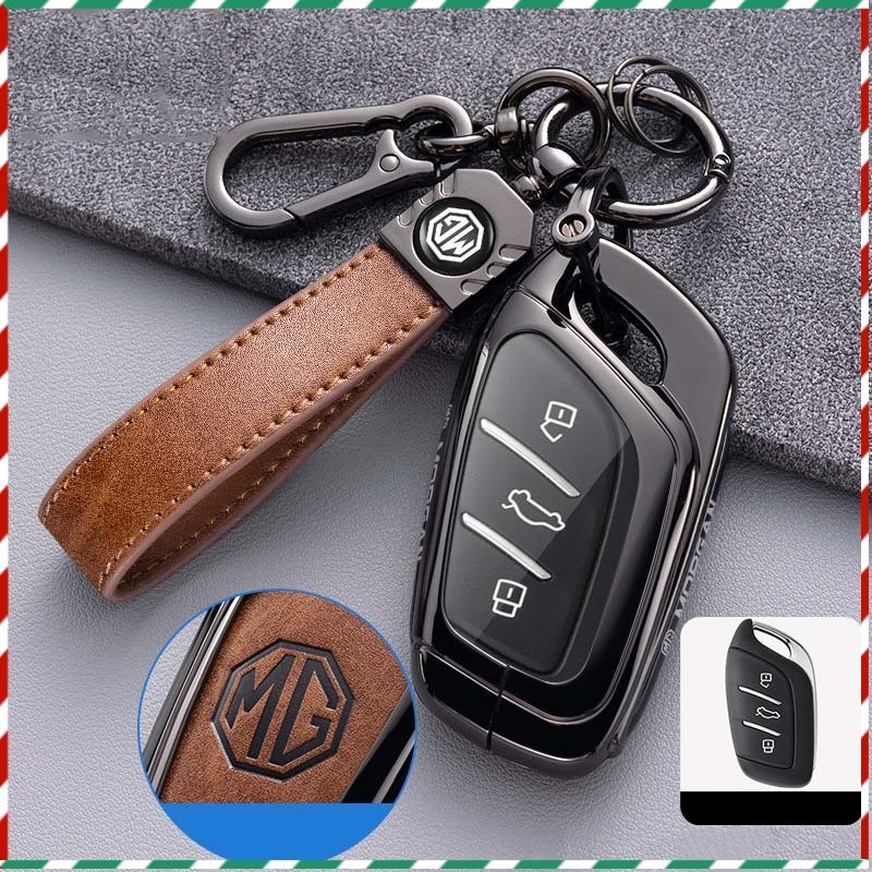 สําหรับ MG VS / HS / ZS / MG5 /MG4 / EXTENDER ฝาครอบกุญแจรถหนังโลหะผสมสังกะสี Keyless ผู้ถือกุญแจอัจฉริยะ