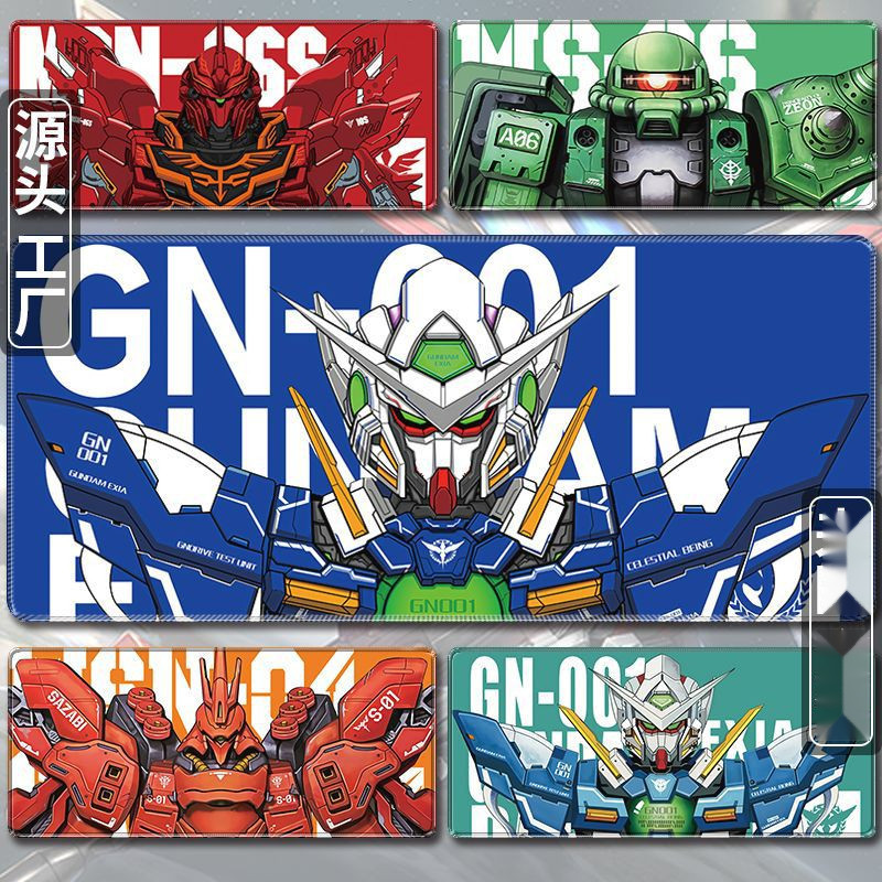 แผ่นรองเมาส์กันดั้มอุปกรณ์ต่อพ่วงแอนิเมชั่นขนาดใหญ่แผ่นรองคีย์บอร์ดสำหรับเล่นเกมกันดั้มแผ่นรองโต๊ะโมบิลสูทกันดั้ม