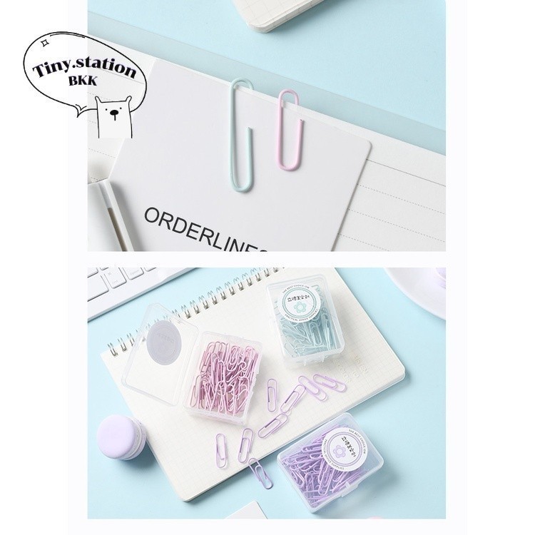 มาเป็นกล่อง คลิปหนีบกระดาษ 50ชิ้น/กล่อง แข็งแรง สีสันน่ารัก น่าใช้งาน คลิปหนีบรูป