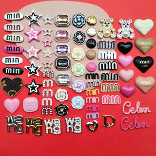 10ชิ้นที่มีสีสันจุดเพชรจดหมายดาวหมีรักชาแนลสไตล์ทําเองเรซิ่น…