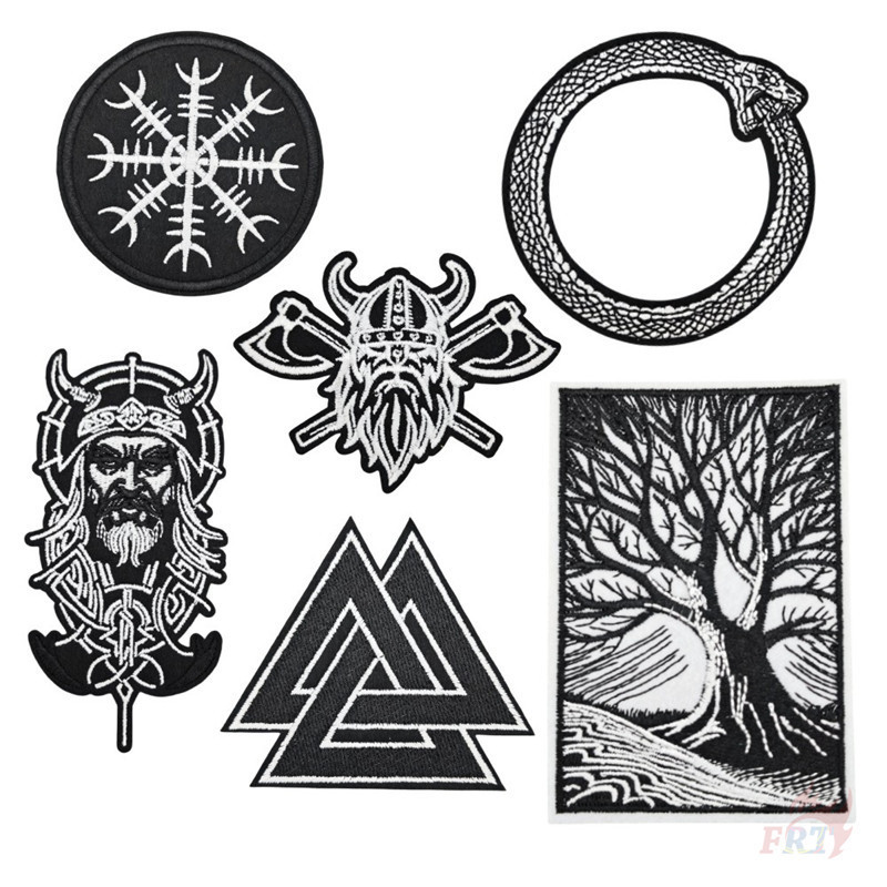 ☸ Nordic Totem - Viking / Tree of Life / Snake Iron-on Patch ☸ 1 ชิ้น DIY เย็บบนเหล็กบนป้ายแพทช์