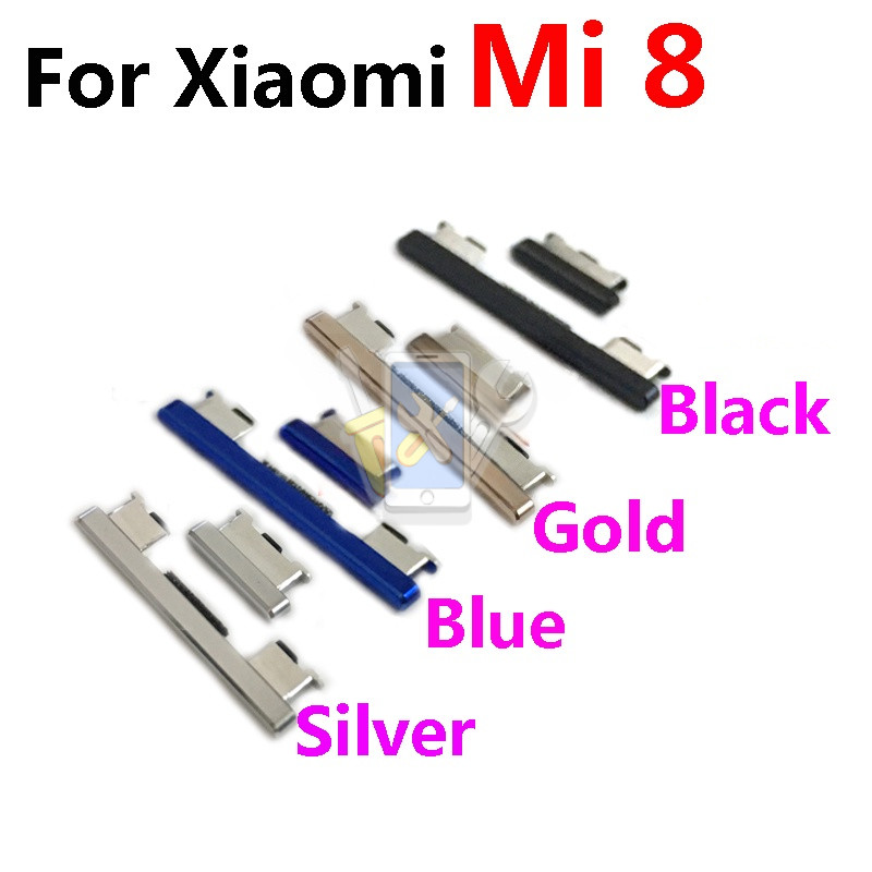 ปุ่มเปิด / ปิดเครื่องปุ่มปรับระดับเสียงปุ่มด้านข้าง Xiaomi mi 8 ปุ่มเพาเวอร์และปุ่มปรับระดับเสียง