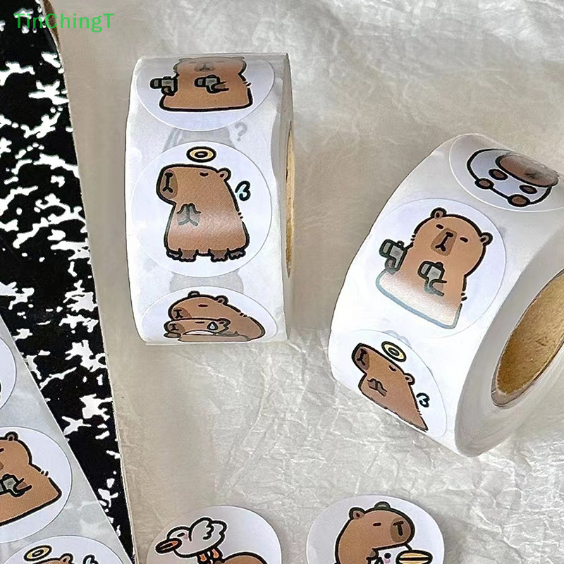 [TinChingT] 500pcs การ์ตูน Capybara สติกเกอร์ Decals ตกแต่ง DIY โทรศัพท์โน้ตบุ๊คกระเป๋าเดินทางแล็ปท็