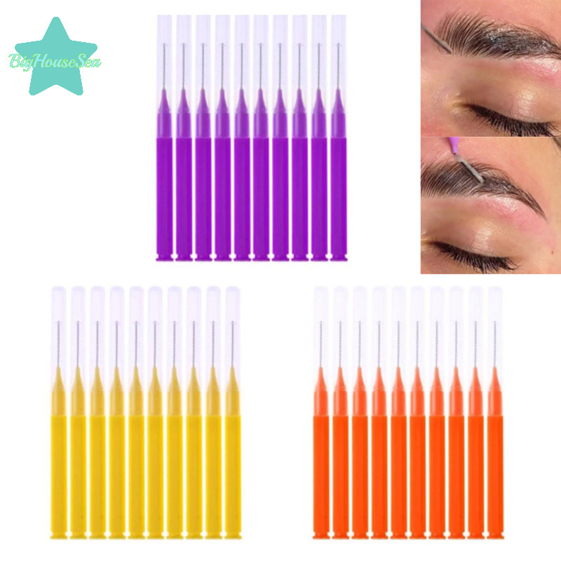 [BigHouseSea] 10 ชิ้น Microbrush Applicators ขนตากาวแปรงทําความสะอาดใหม่
