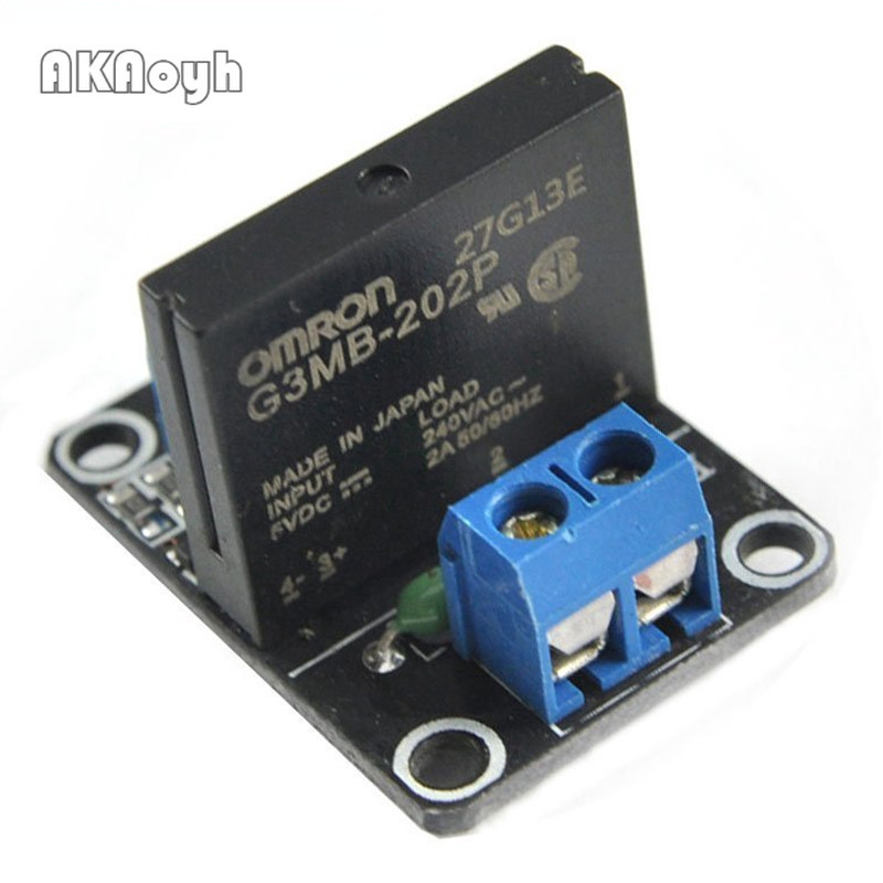 1 ช่อง 5V DC Solid State Relay โมดูลบอร์ดต่ําระดับ Trigger G3MB-202P รีเลย์ SSR 240V AC 2A Arduino P