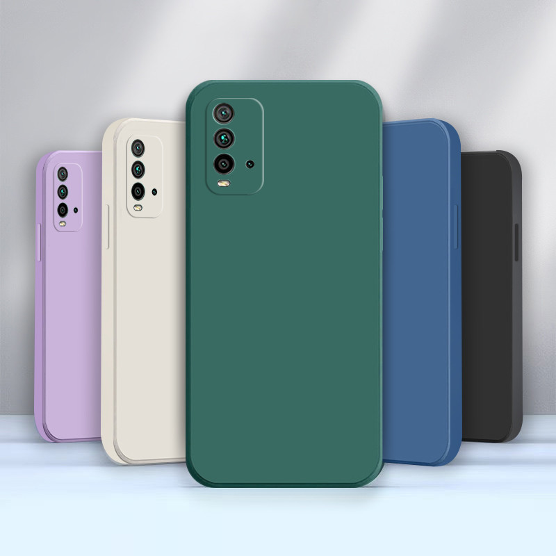 เคส Redmi 9T ซิลิโคนเหลวยางธรรมดา Fundas Protector ฝาครอบเคสโทรศัพท์ TPU U8K