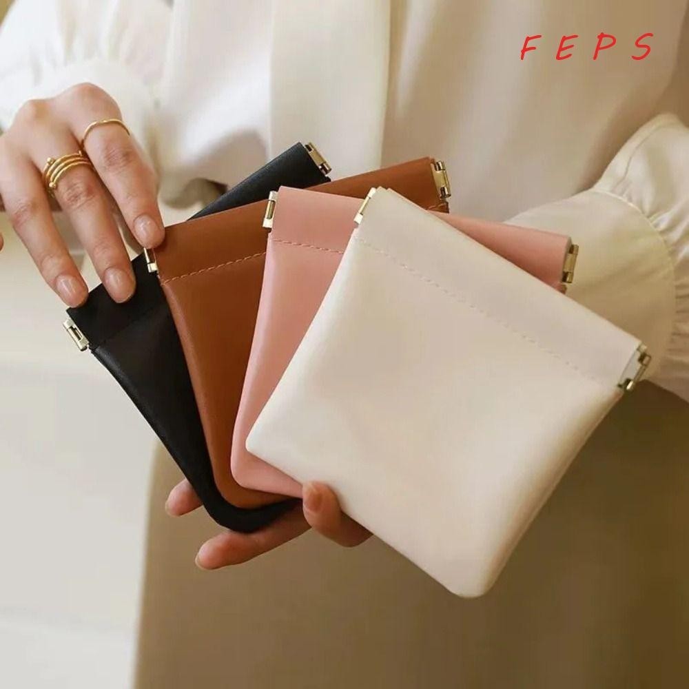 กระเป๋าจัดระเบียบเครื่องสําอาง FEPS,กระเป๋าแต่งหน้าลิปสติกเรียบง่ายแบบพกพา,แฟชั่นMini PU Travel Keyกระเป๋าใบเล็กสําหรับผู้หญิงสาว
